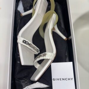 Givenchy White and Silver Heeled Sandals FLEXIBLE PRICE